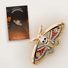 Load image into Gallery viewer, Death's Head Moth Enamel Pin