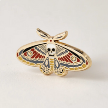 Load image into Gallery viewer, Death&#39;s Head Moth Enamel Pin
