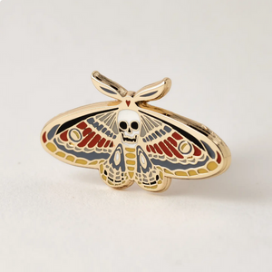Death's Head Moth Enamel Pin