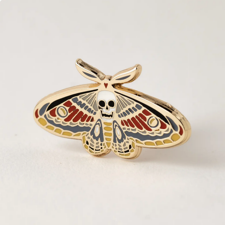 Death's Head Moth Enamel Pin