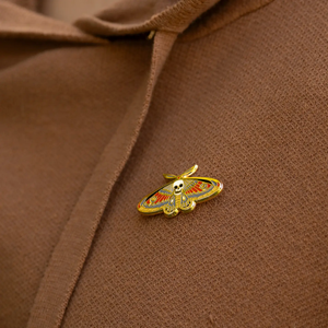 Death's Head Moth Enamel Pin